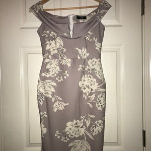 Missguided Floral Print Bardot Midi Dress